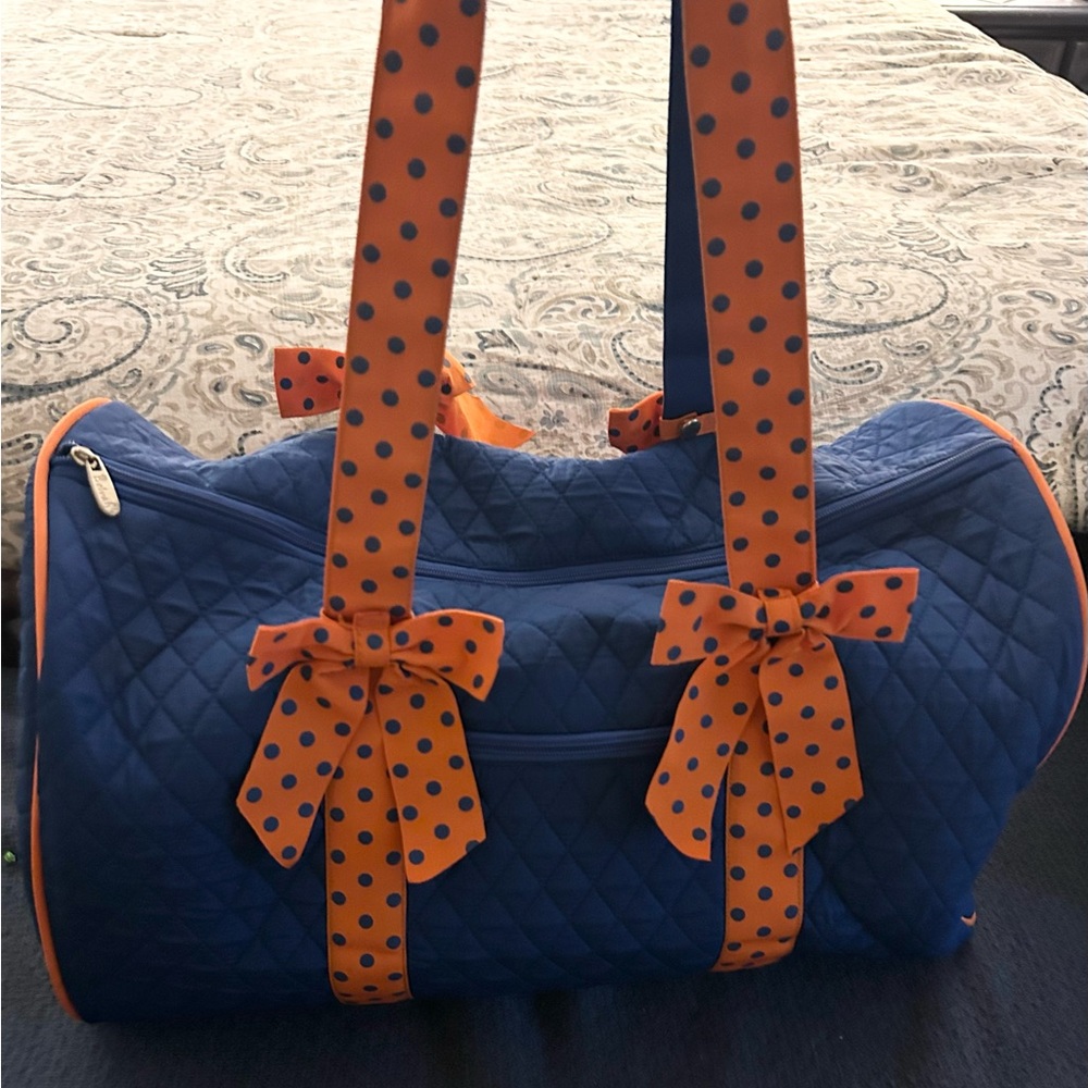 Belvah Quilted Duffel Bag with Orange/Blue Accents (UF Gators Gift)